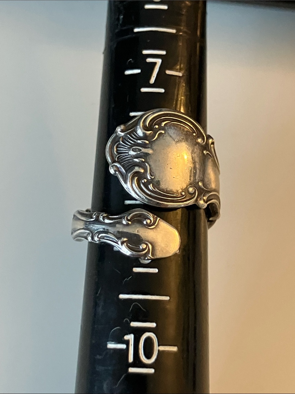 Heavy Gorham Sterling Silver Filigree Spoon Ring